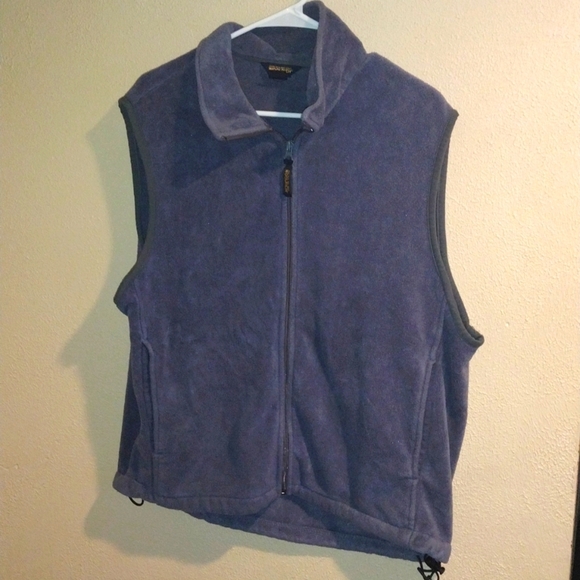 Blue Gray Woolrich Men's Fleece Zip up Vest L - Picture 1 of 5